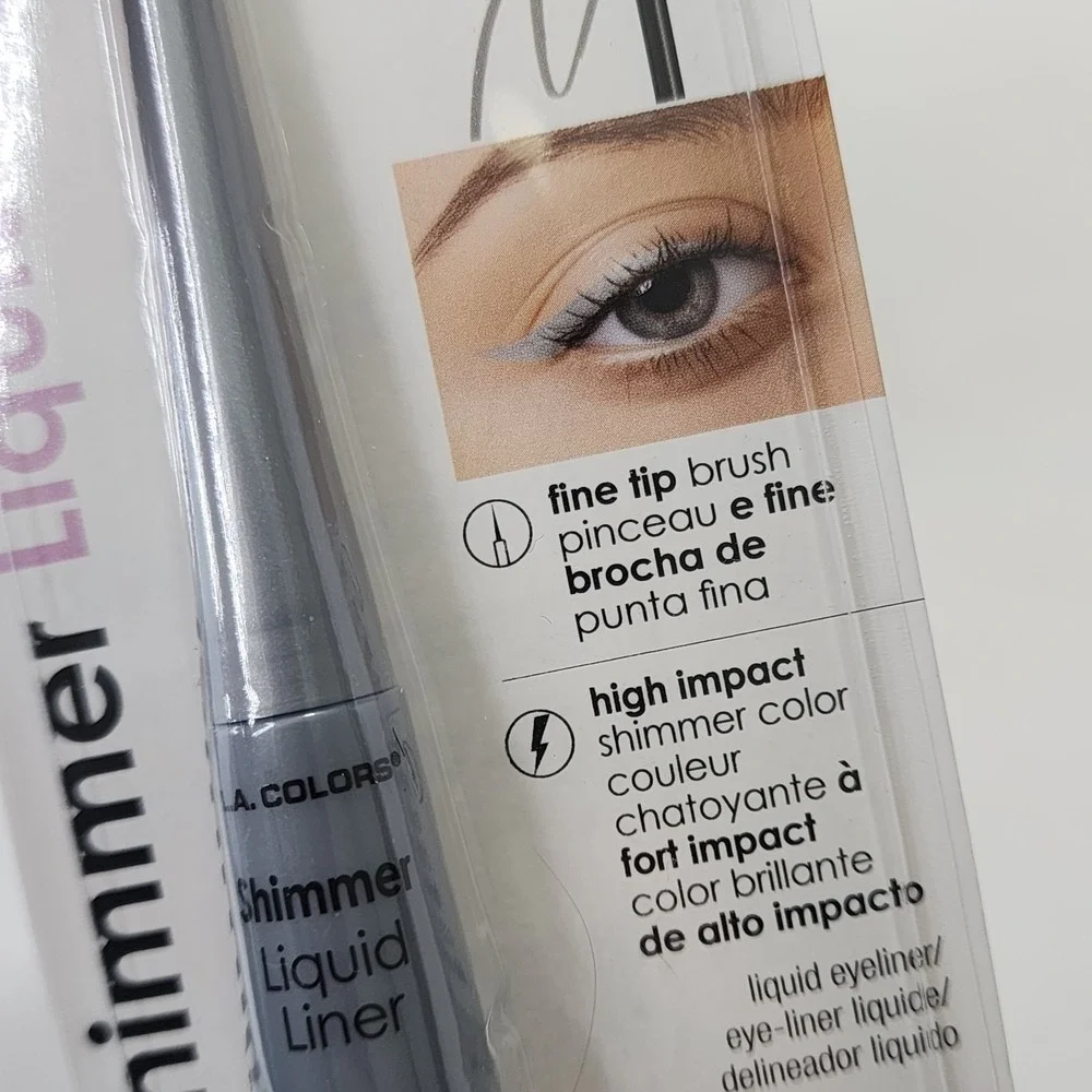 L.A. COLORS Liquid Eyeliner Shimmer Silver C62108 Fine Tip Brush New